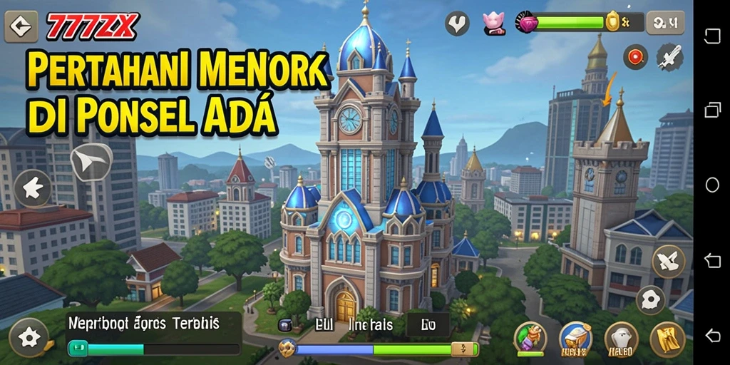 Tangkapan layar gameplay 777ZX menampilkan aksi menara pertahanan yang intens.