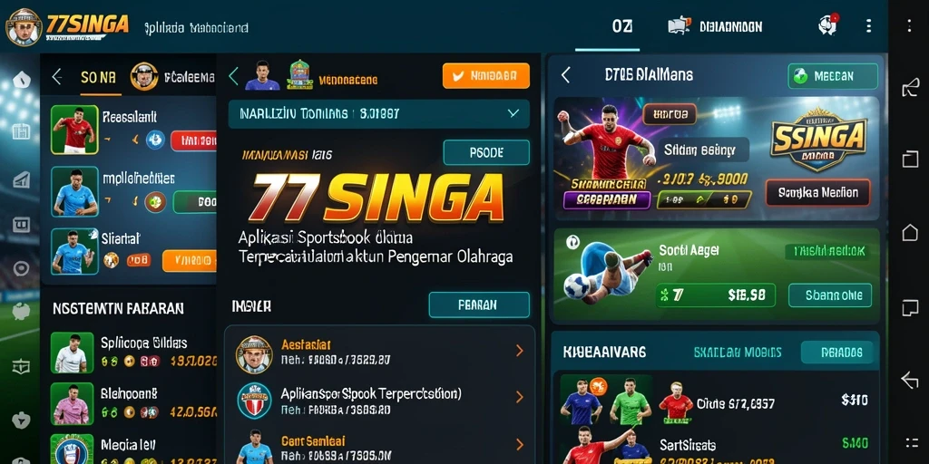 Tampilan screenshot utama 77SINGA menampilkan antarmuka taruhan olahraga yang menarik.