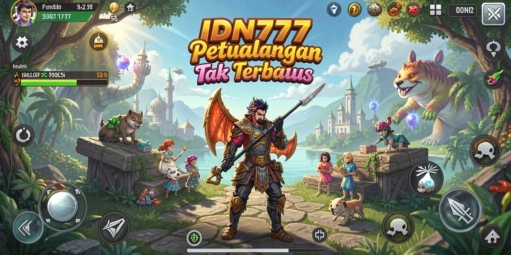 Screenshot gameplay <strong>IDN777</strong> menampilkan dunia terbuka yang indah dan penuh petualangan.