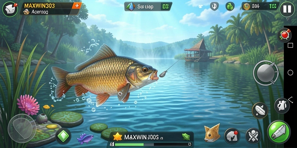 Tampilan gameplay MAXWIN303 dengan pengalaman memancing yang seru.