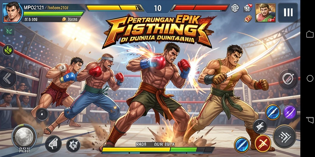 Screenshot MPO2121 menampilkan aksi pertarungan yang mendebarkan.